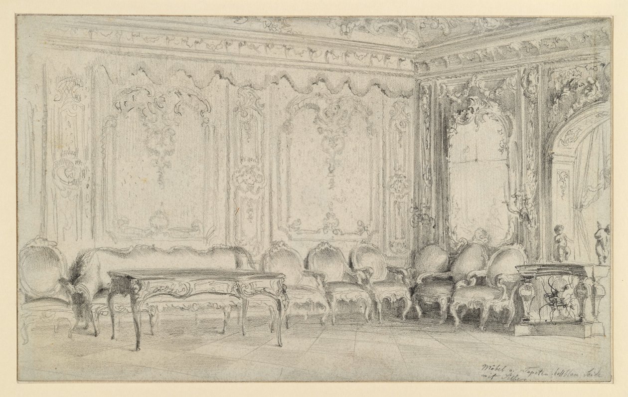 Schlaf- und Arbeitszimmer im Stadtschloss in Potsdam von Adolph Menzel