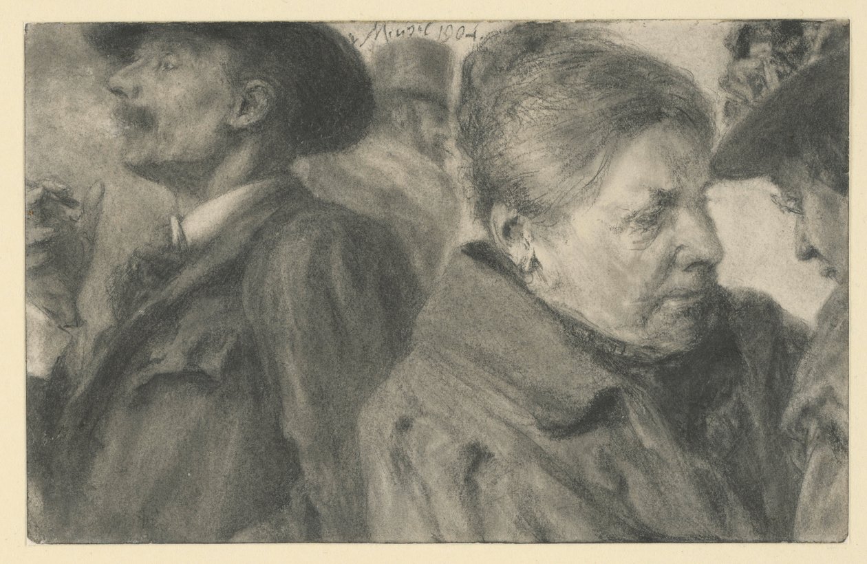 Vier Köpfe von Adolph Menzel