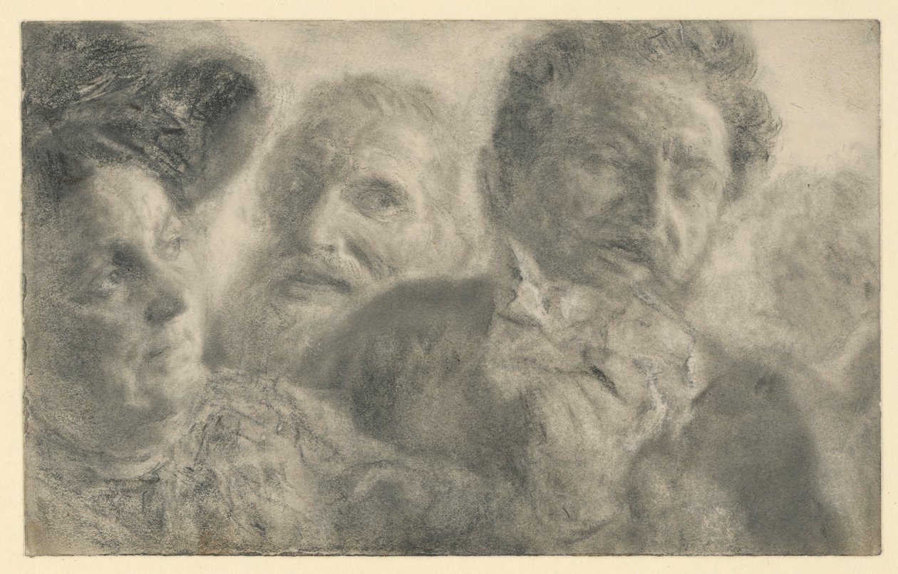 Vier Köpfe von Adolph Menzel