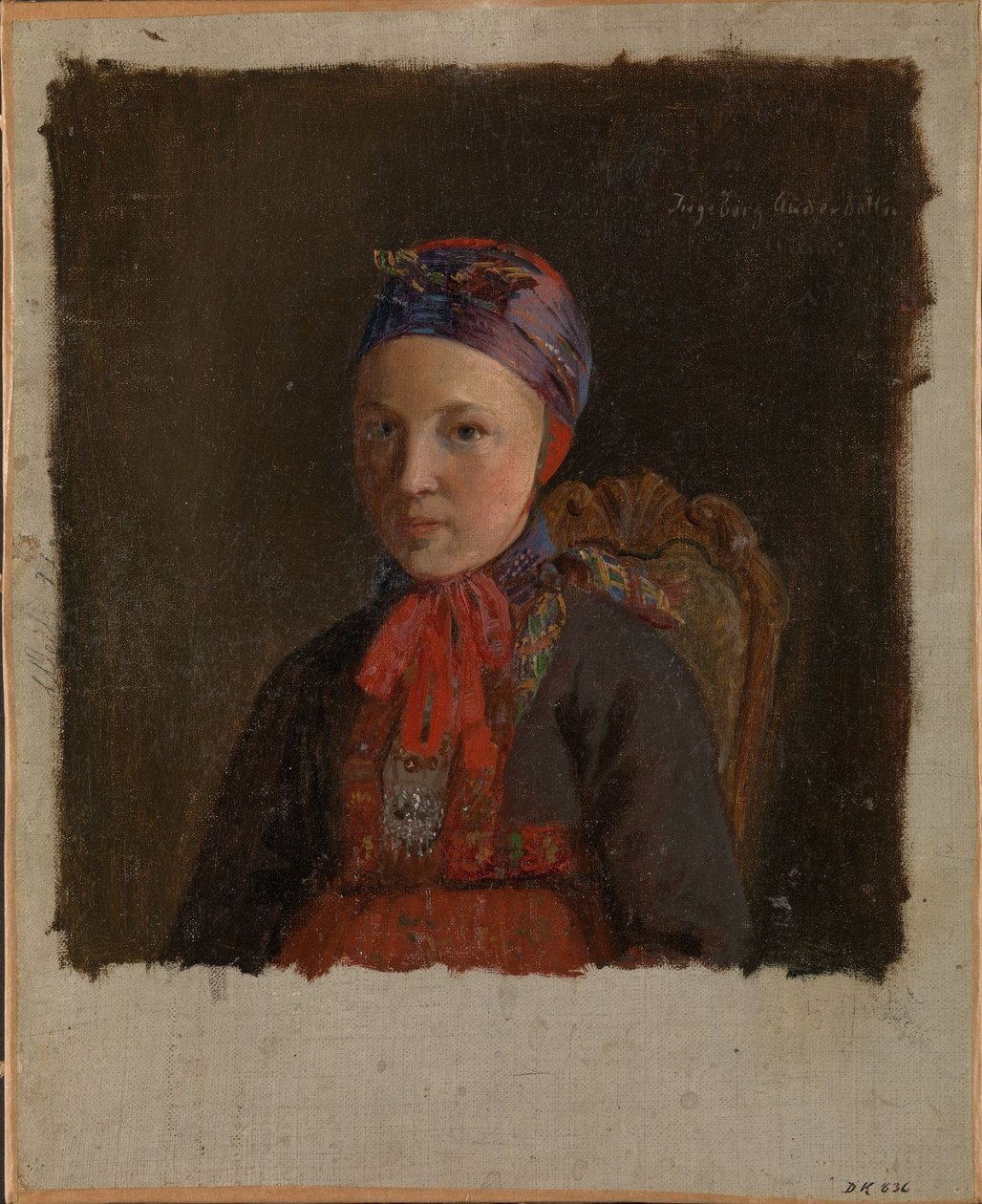 Porträt von Ingeborg Anderdatter Gulsvig von Adolph Tidemand