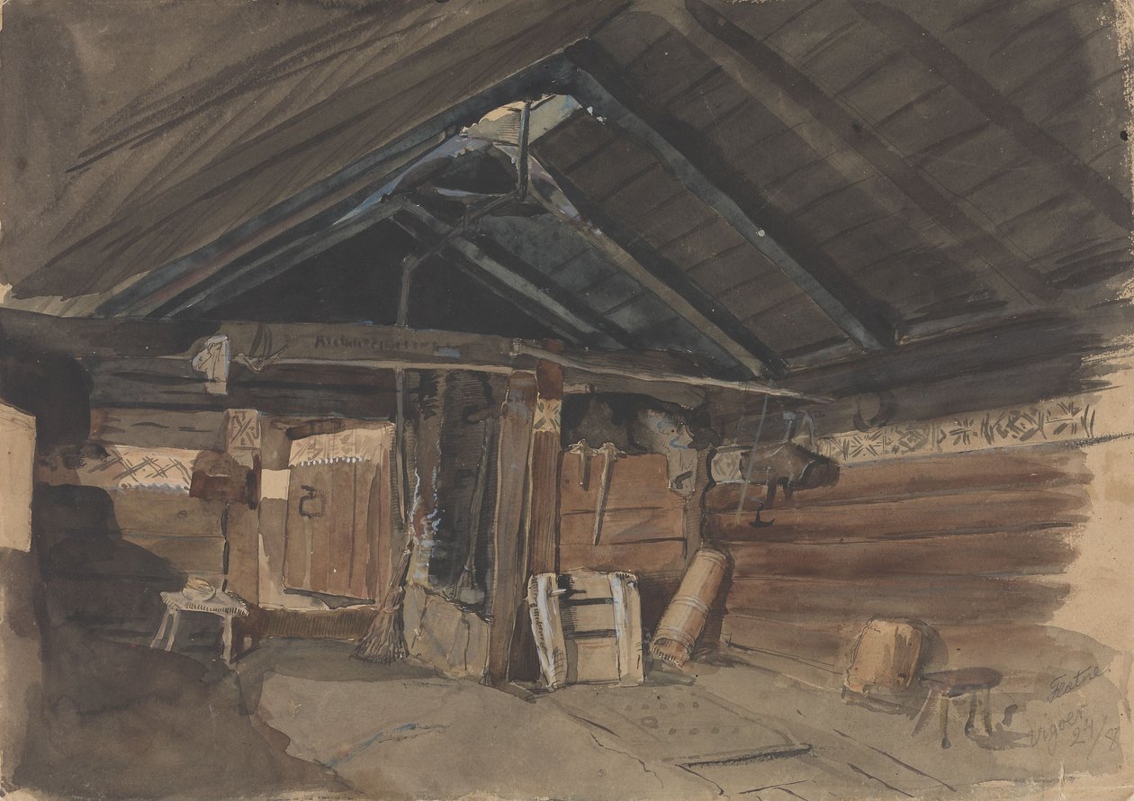 Røkstue, Kvam prestegård, Vikøy von Adolph Tidemand