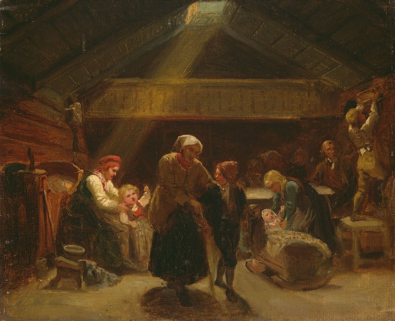 Sonntagmorgen im Bauernhaus von Adolph Tidemand