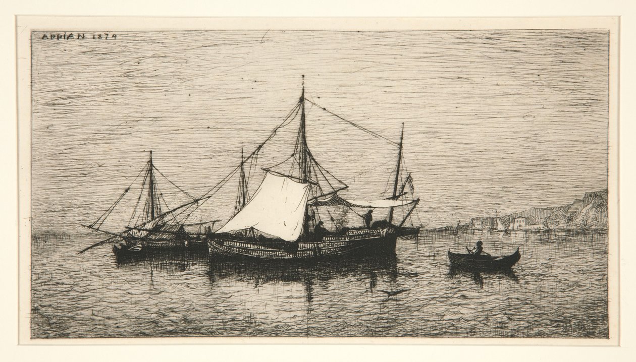 Küstenfrachtboote (Küsten Italiens) von Adolphe Appian