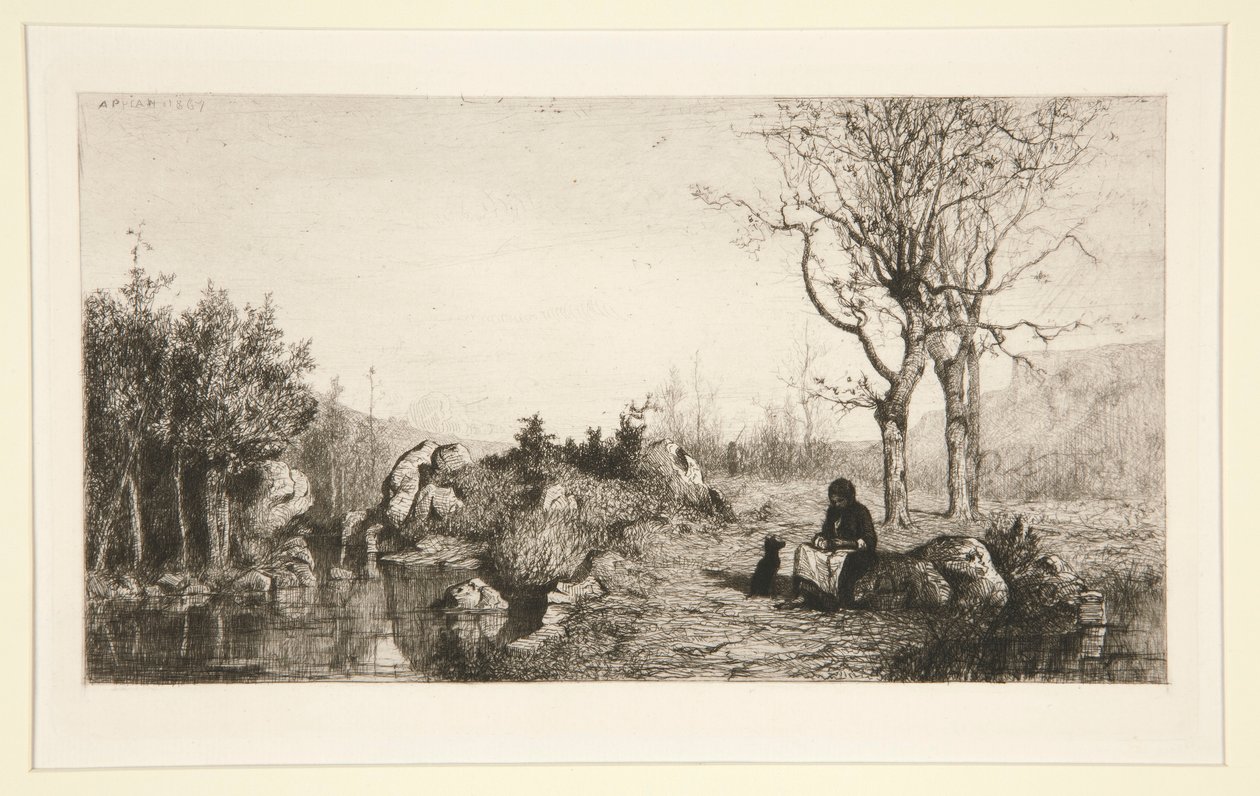Ufer des Baches in Rossilon (Ain) von Adolphe Appian