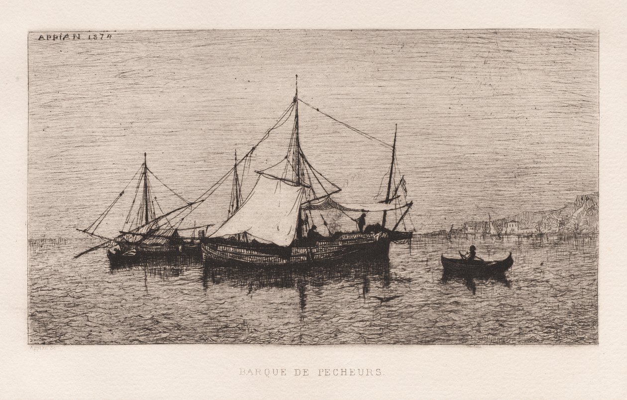 Fischerboot/Küstenfrachtschiff (Italienische Küste) von Adolphe Appian