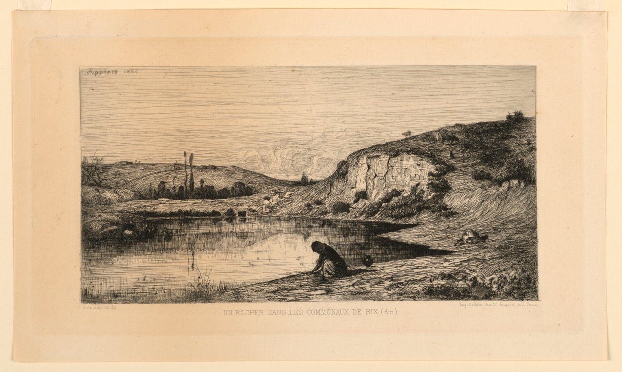Ein Felsen in den Gemeindewiesen von Rix (Ain) von Adolphe Appian