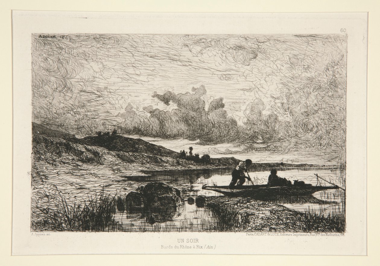 Ein Abend, Ufer der Rhone in Rix von Adolphe Appian