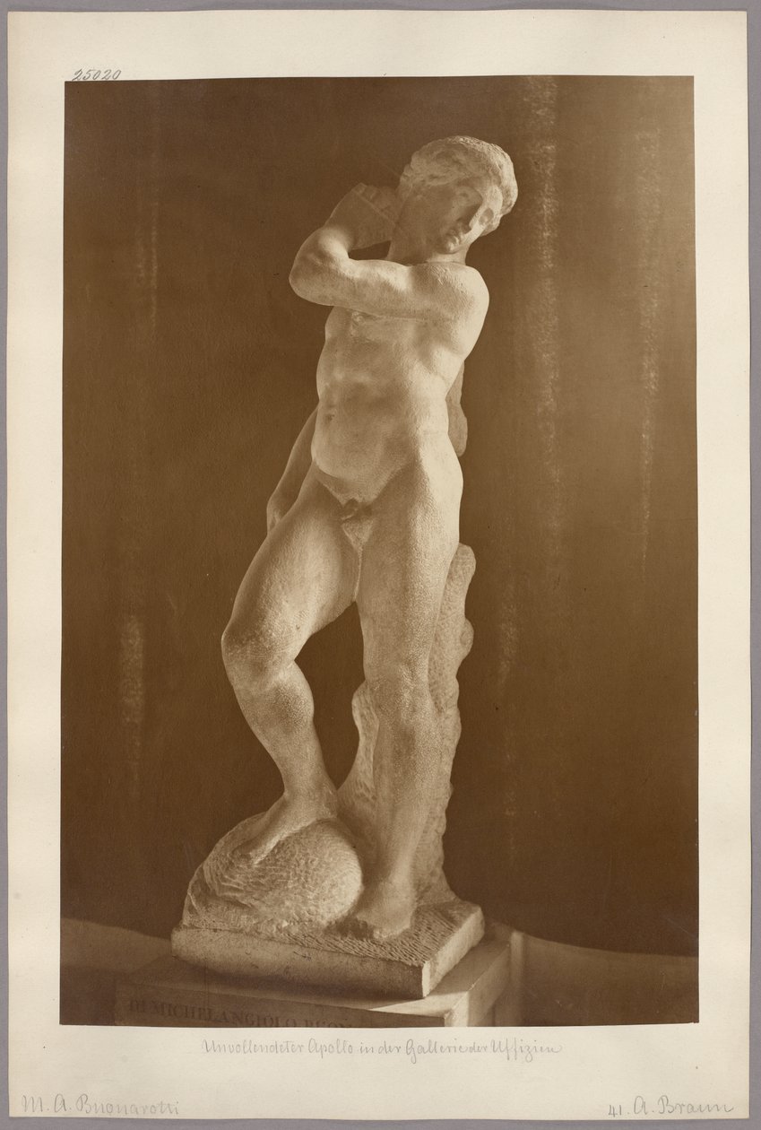 Florenz: Michelangelos unvollendeter Apollo in der Galleria degli Uffizi von Adolphe Braun