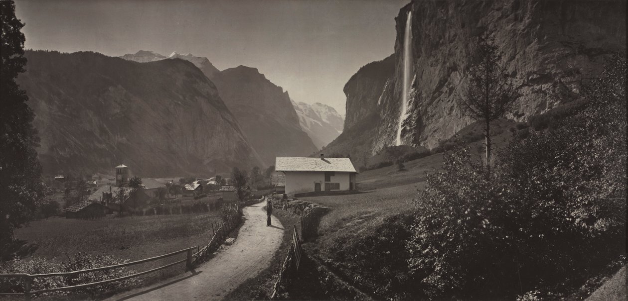 Tal von Lauterbrunnen, Schweiz aus dem Album Charbons de Braun- vues prises..., um 1868 von Adolphe Braun