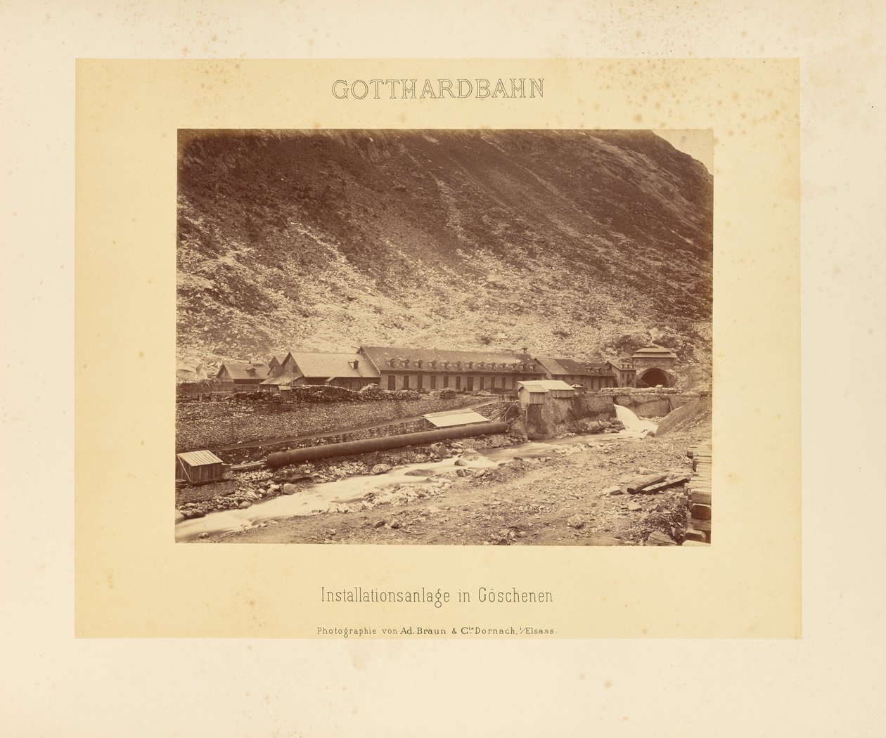 Gotthardbahn: Installationsanlage in Göschenen von Adolphe Braun and Cie