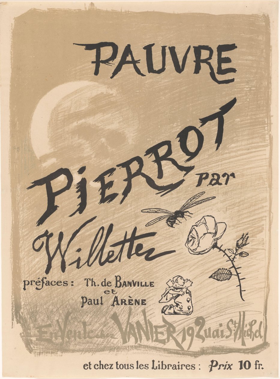 Plakat für Pauvre Pierrot von Adolphe Léon Wilette von Adolphe Leon Willette