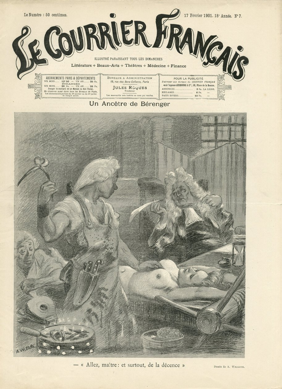 Illustration von Adolphe dit Willette (1857-1926) für das Titelblatt von Le Courrier français von Adolphe Leon Willette