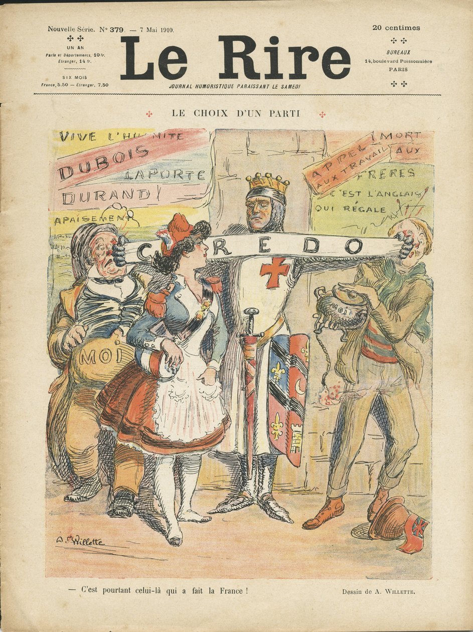 Illustration von Adolphe dit Willette (1857-1926) für das Titelblatt von Le Rire, 07/05/10 - Partywahl - Wahlen - Marianne von Adolphe Leon Willette