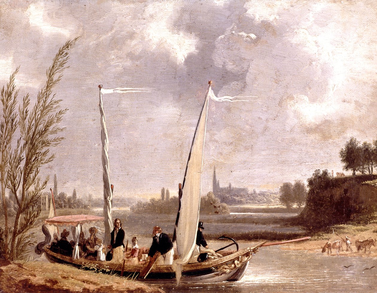 Louis-Philippe und seine Familie in einem Boot in Neuilly von Adolphe Roehn