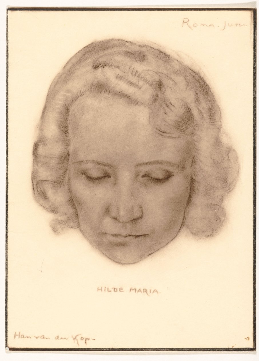 Fotoreproduktion eines Porträts von Hilde Maria von Han van der Kop von Adriaan Bijl (attributed to)