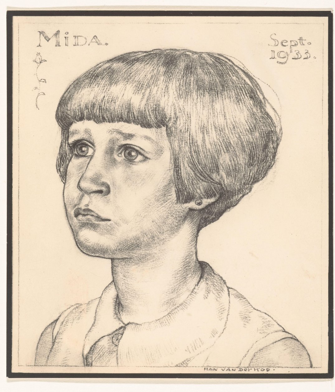 Fotoreproduktion eines Porträts von Mida durch Han van der Kop von Adriaan Bijl (attributed to)