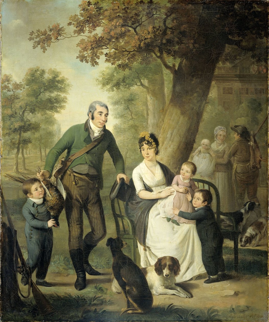 Jonkheer Gysbert Carel Rutger Reinier van Brienen van Ramerus (1771-1821), mit seiner Frau und vier ihrer Kinder von Adriaan de Lelie