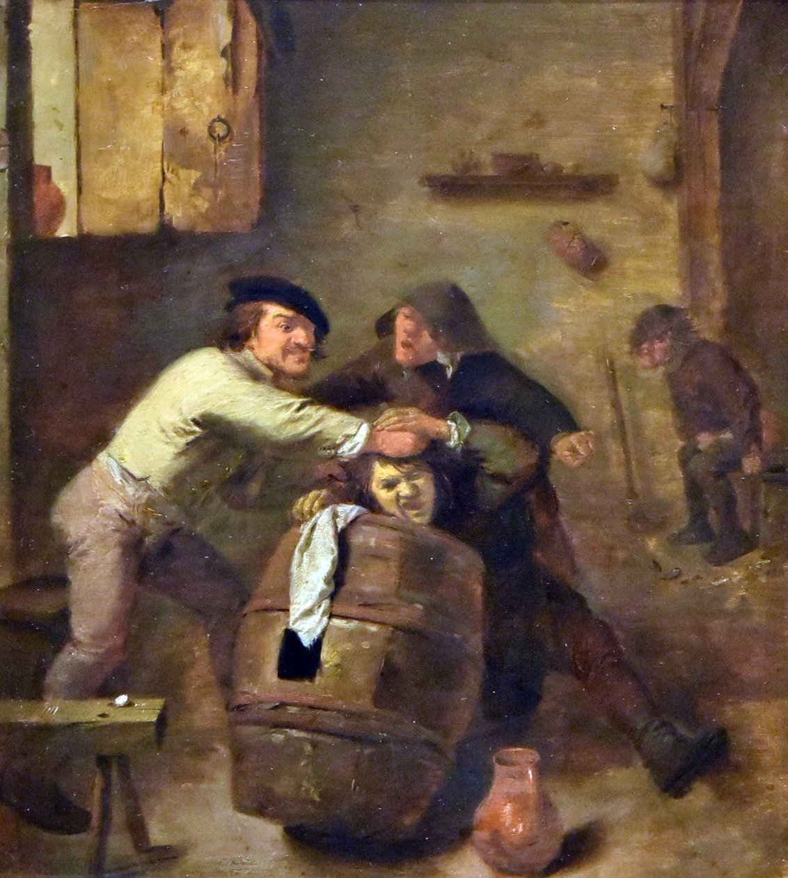 Zwei kämpfende Bauern von Adriaen Brouwer