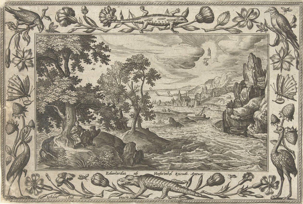 Apostel Johannes auf Patmos von Adriaen Collaert