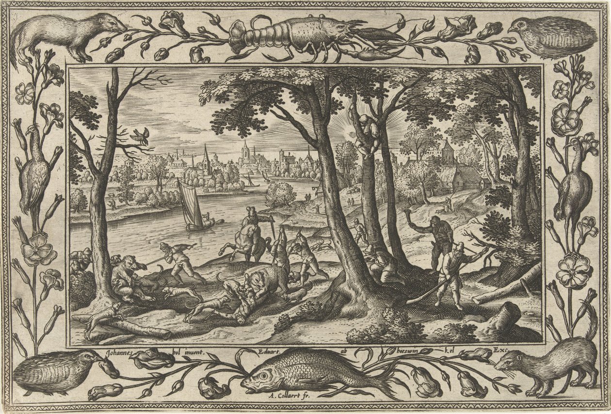 Bärenjagd von Adriaen Collaert