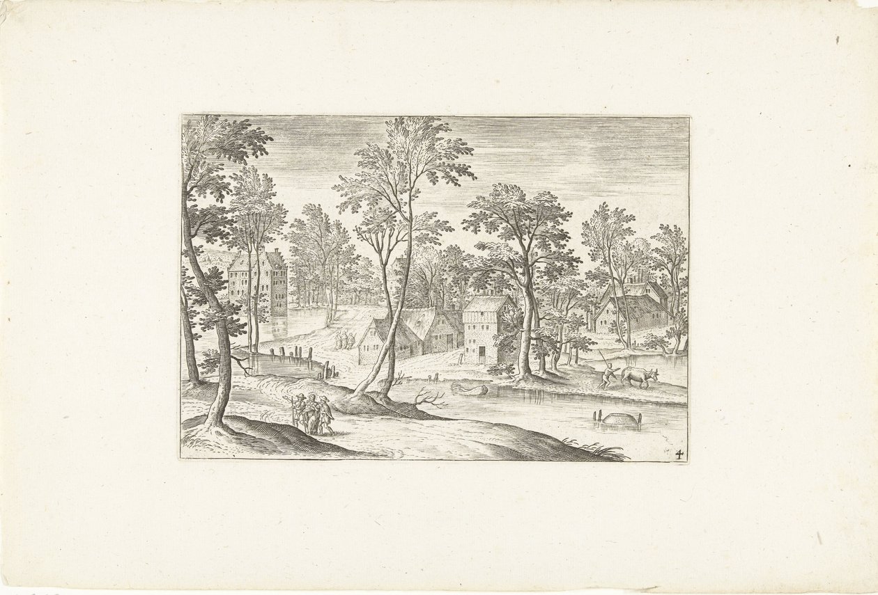 Landschaft mit den Emmausjüngern von Adriaen Collaert