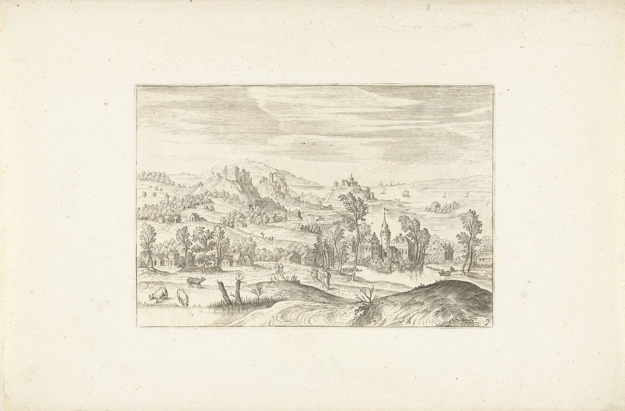 Landschaft mit einem Bächlein von Adriaen Collaert