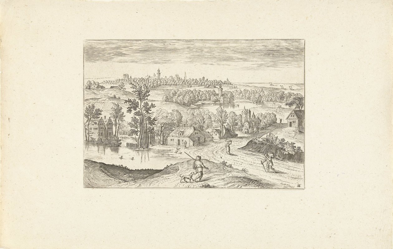 Landschaft mit einem Teich von Adriaen Collaert