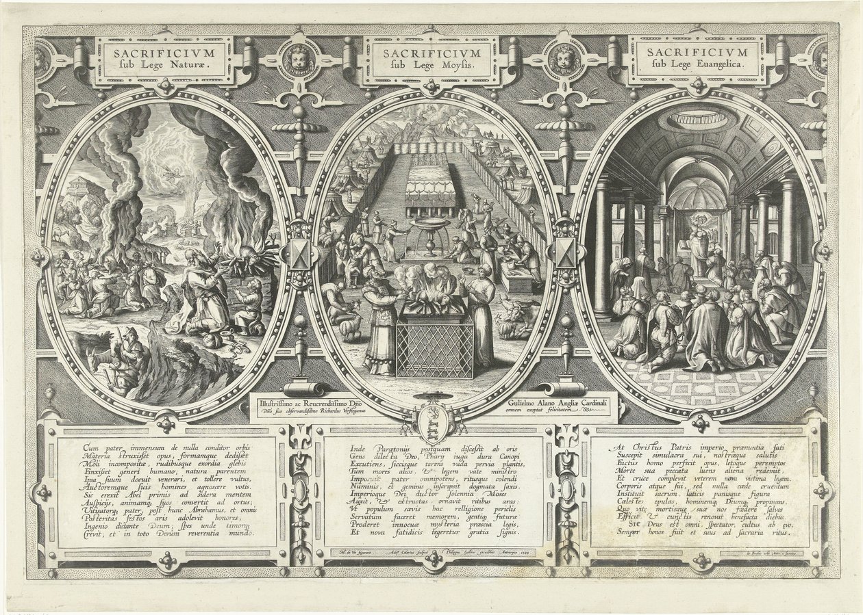 Opfer unter dem Gesetz der Natur, unter dem Gesetz des Mose und unter dem Gesetz des Evangeliums von Adriaen Collaert