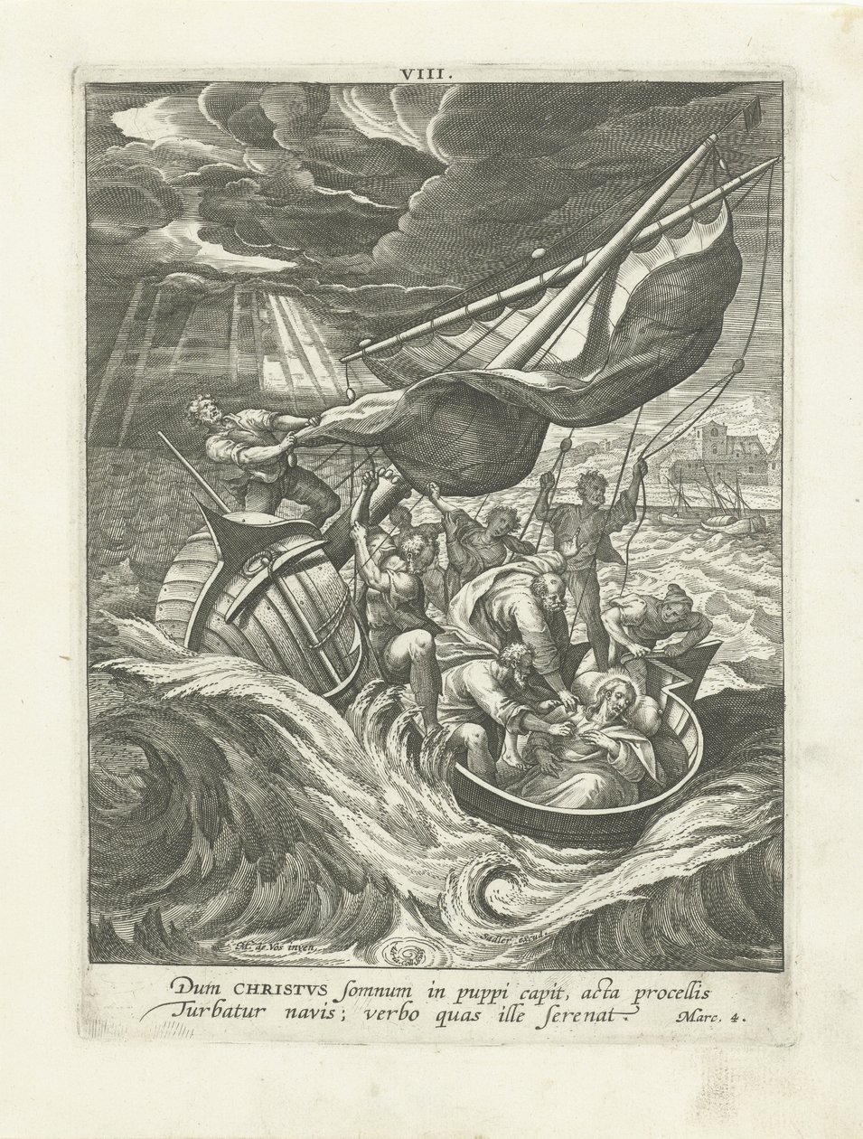 Sturm auf dem See Genezareth von Adriaen Collaert