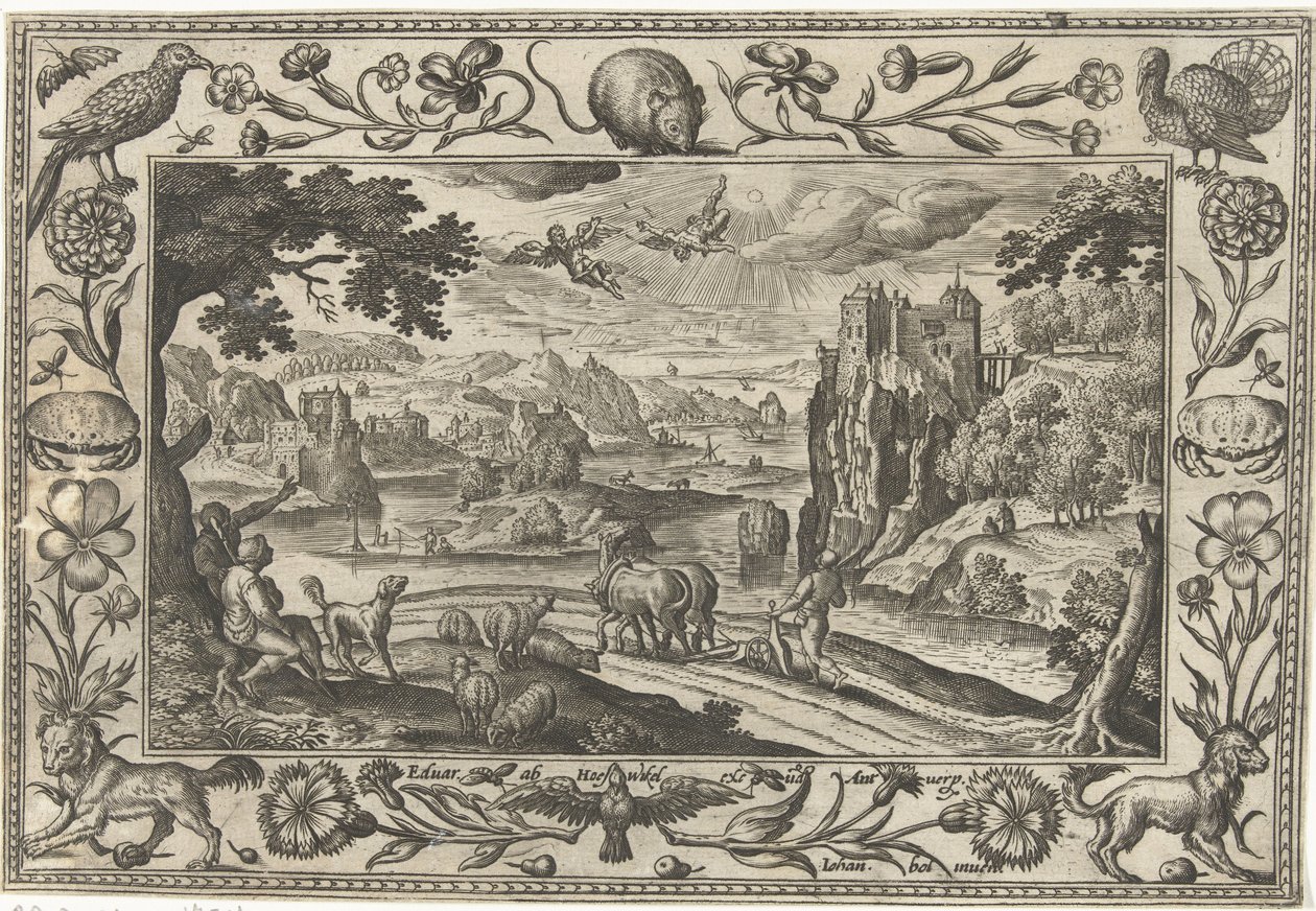 Der Fall des Ikarus von Adriaen Collaert