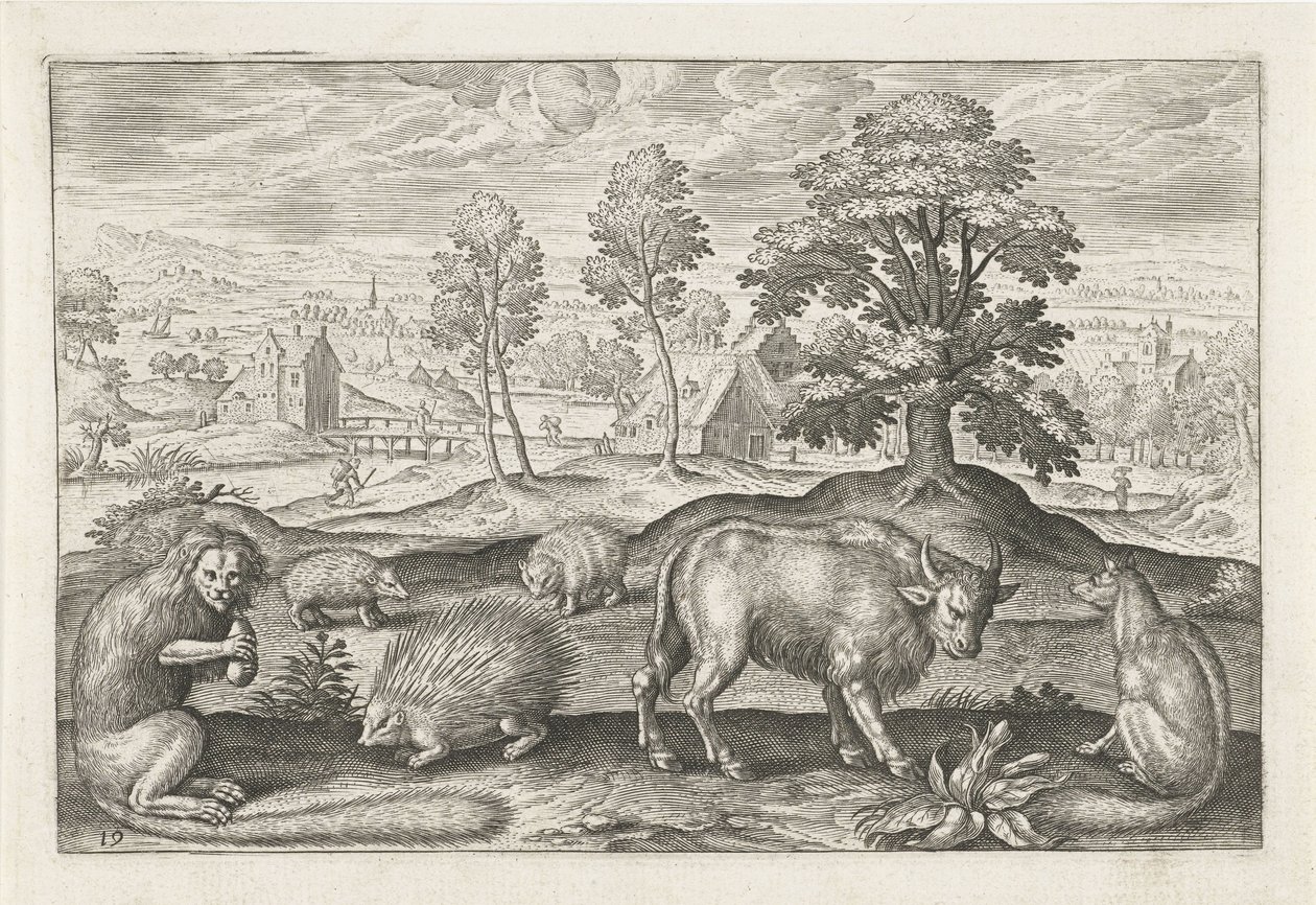 Verschiedene Tiere (Vierpotige dieren, Animalivm Qvaddrvpedvm) von Adriaen Collaert
