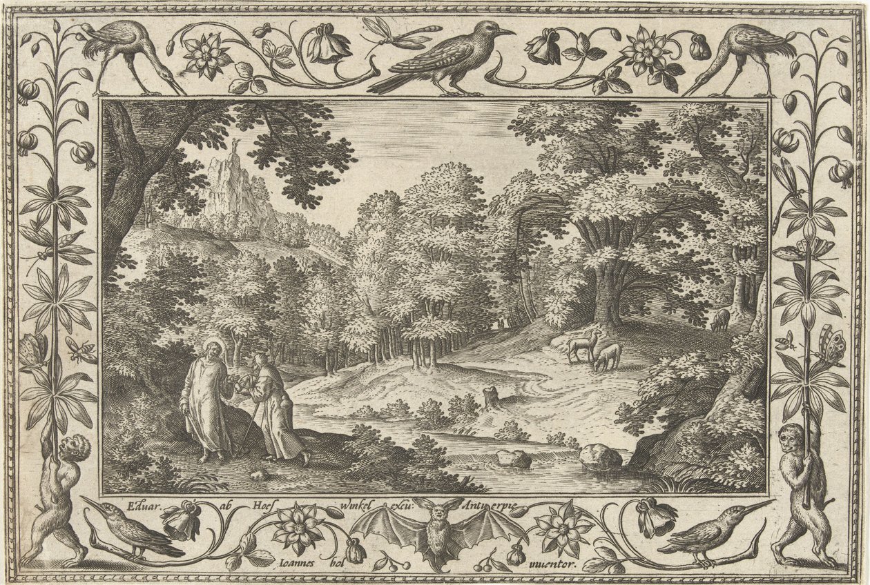 Versuchung in der Wüste von Adriaen Collaert