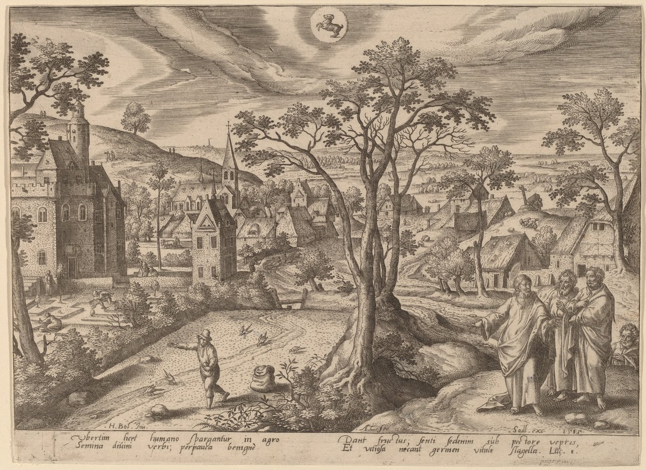Das Gleichnis vom Sämann von Adriaen Collaert after Hans Bol