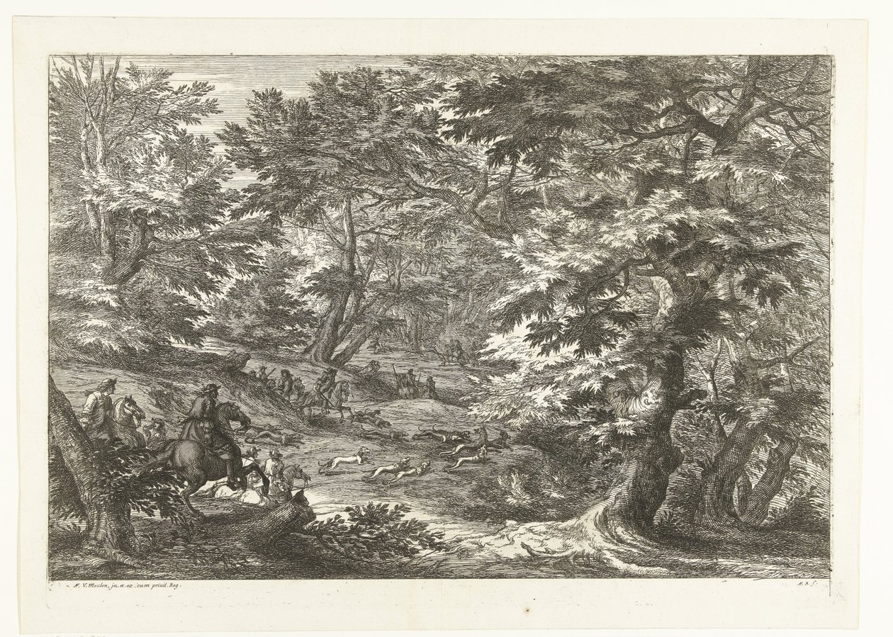 Landschaft mit Fuchsjagd von Adriaen Frans Boudewyns
