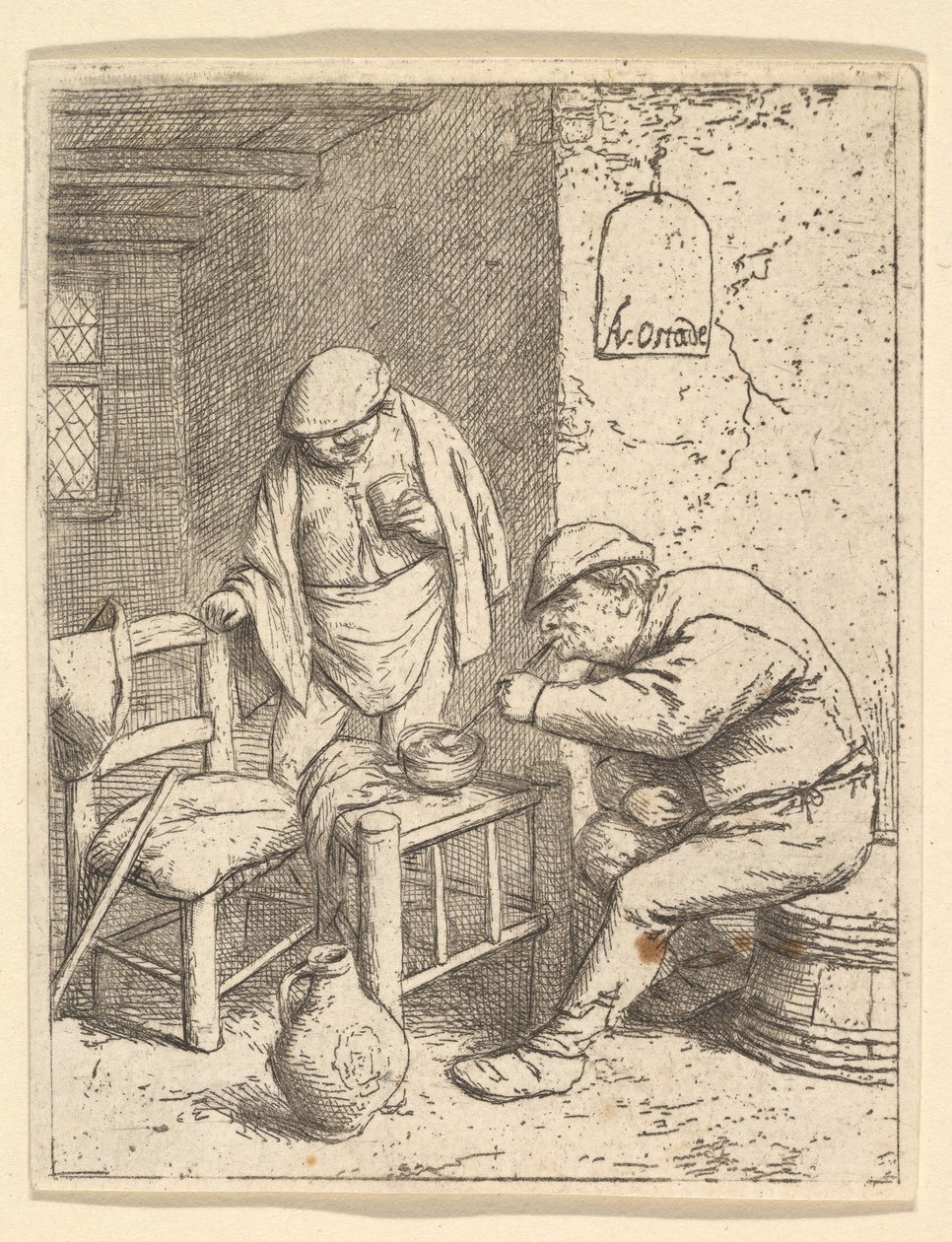 Der Raucher und der Trinker von Adriaen Jansz. van Ostade