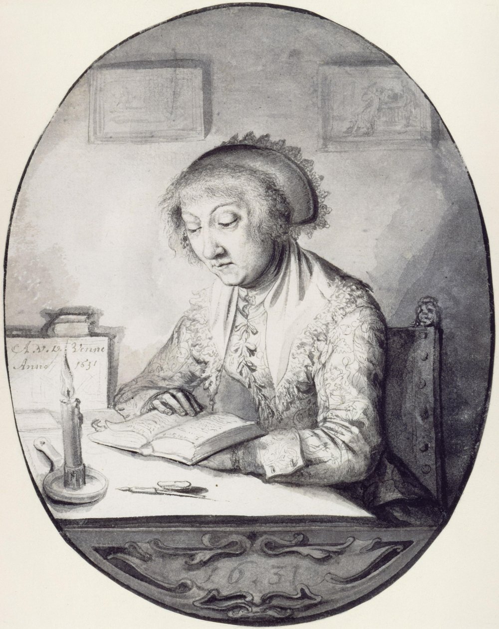 Lesende Frau von Adriaen Pietersz van de Venne