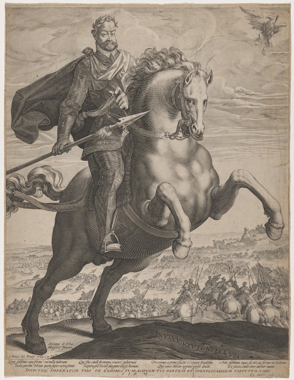 Kaiser Rudolf II. auf steigendem Pferd von Adriaen de Vries