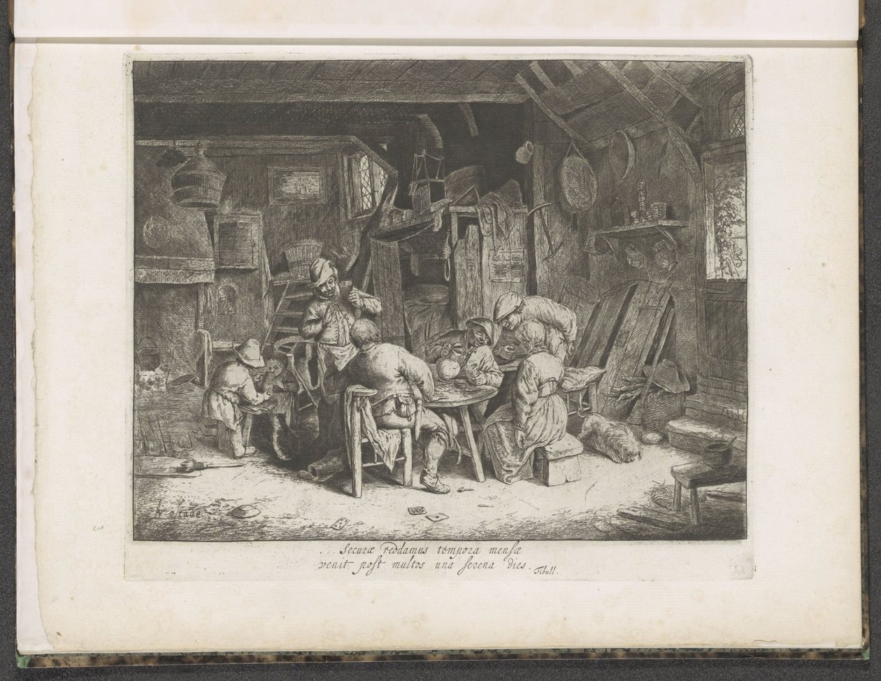 Bauern bei einer Mahlzeit in einem Gasthaus von Adriaen van Ostade