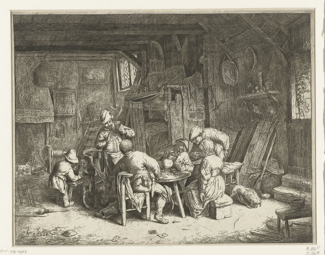 Bauern bei einer Mahlzeit in einem Gasthaus (Das Frühstück) von Adriaen van Ostade