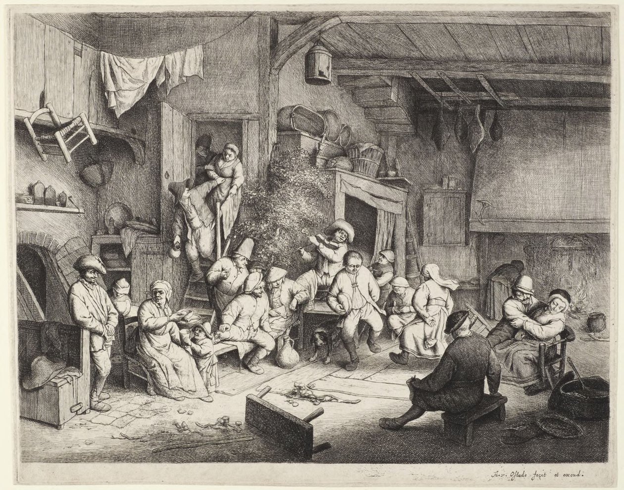 Innenraum eines niederländischen Ale-Hauses von Adriaen van Ostade