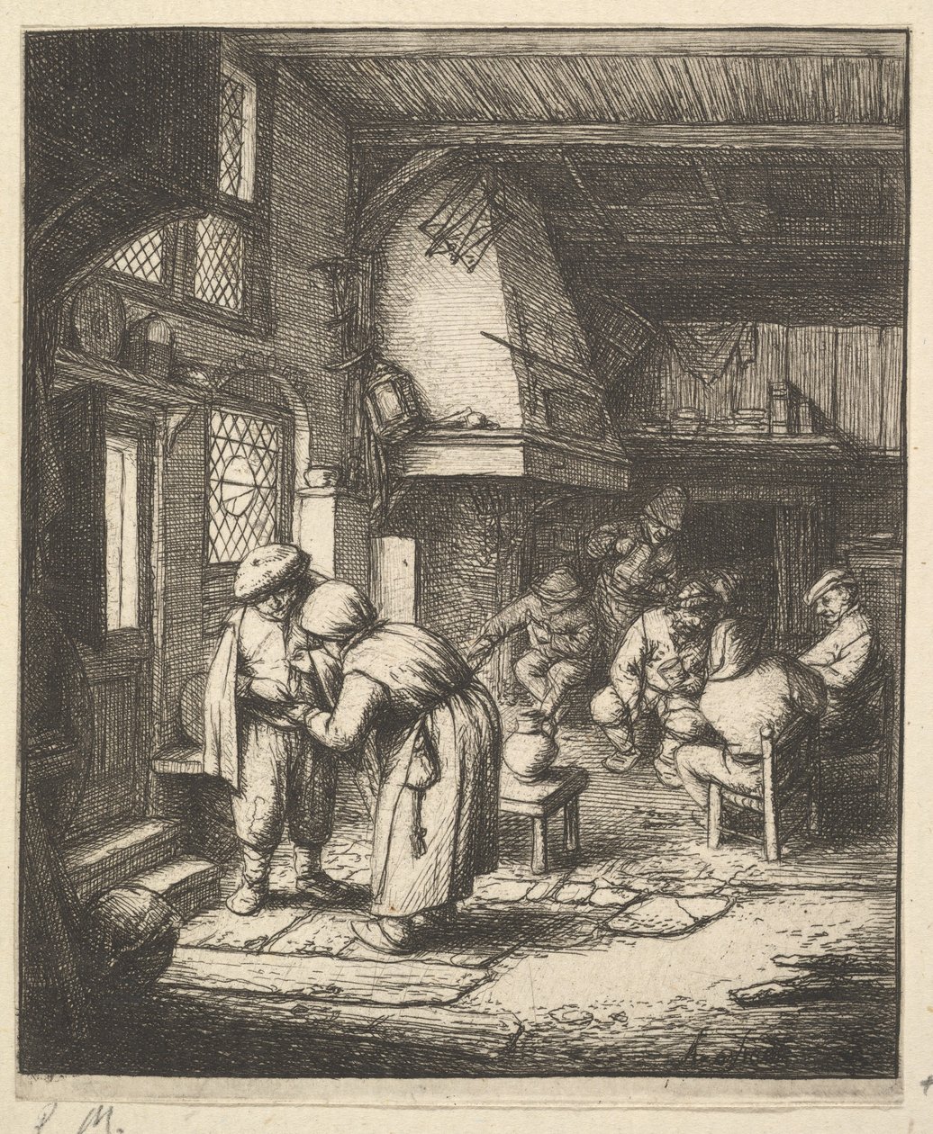Bauer, der seine Rechnung bezahlt von Adriaen van Ostade