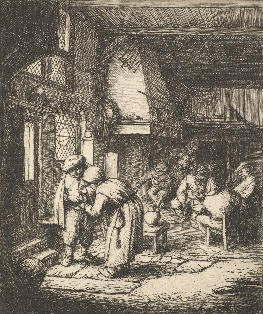 Bauer bezahlt seine Rechnung, 1610-85 von Adriaen van Ostade