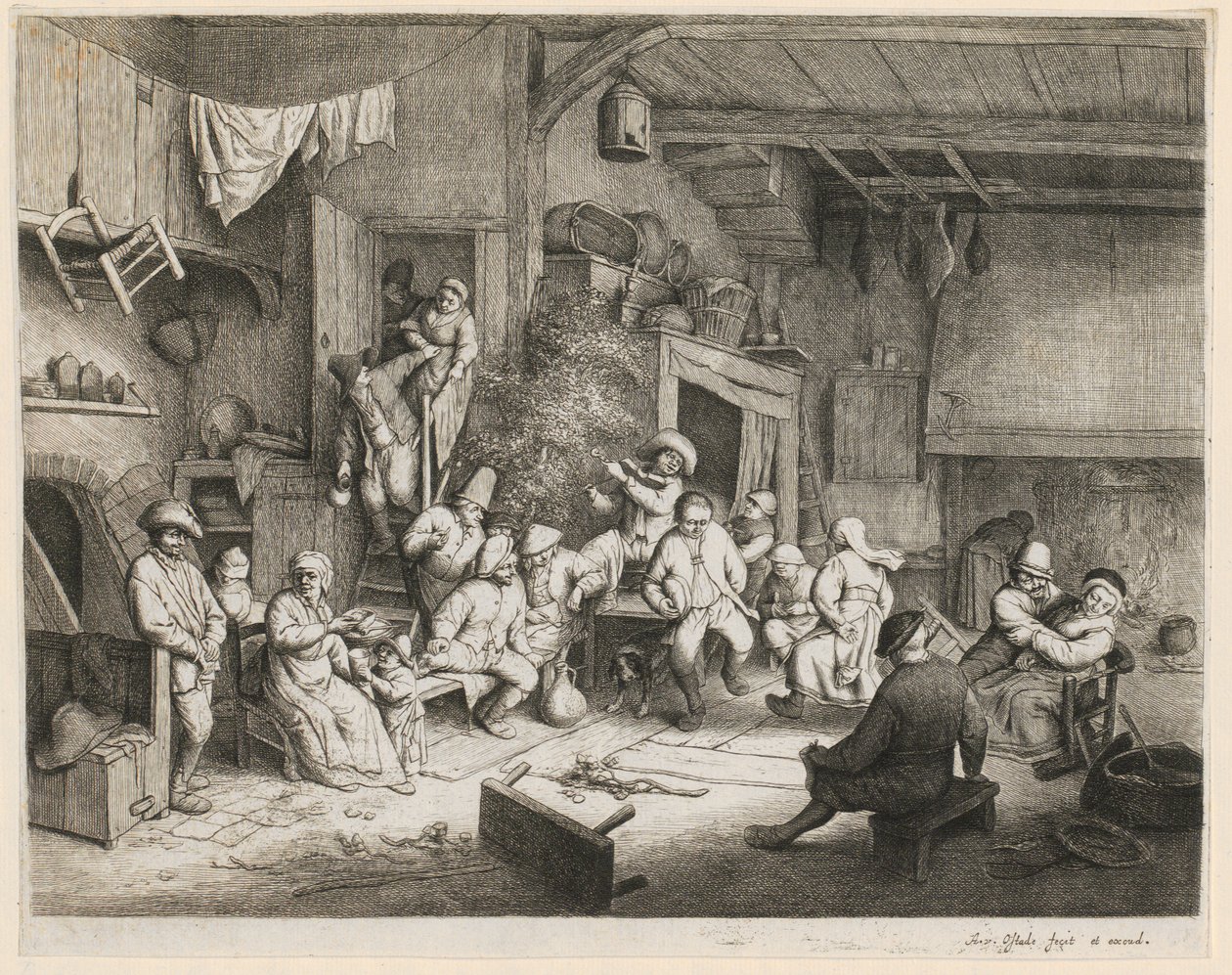 Tanz im Wirtshaus von Adriaen van Ostade