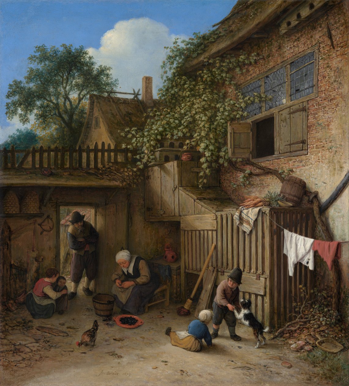 Der Hof vor der Hütte von Adriaen van Ostade