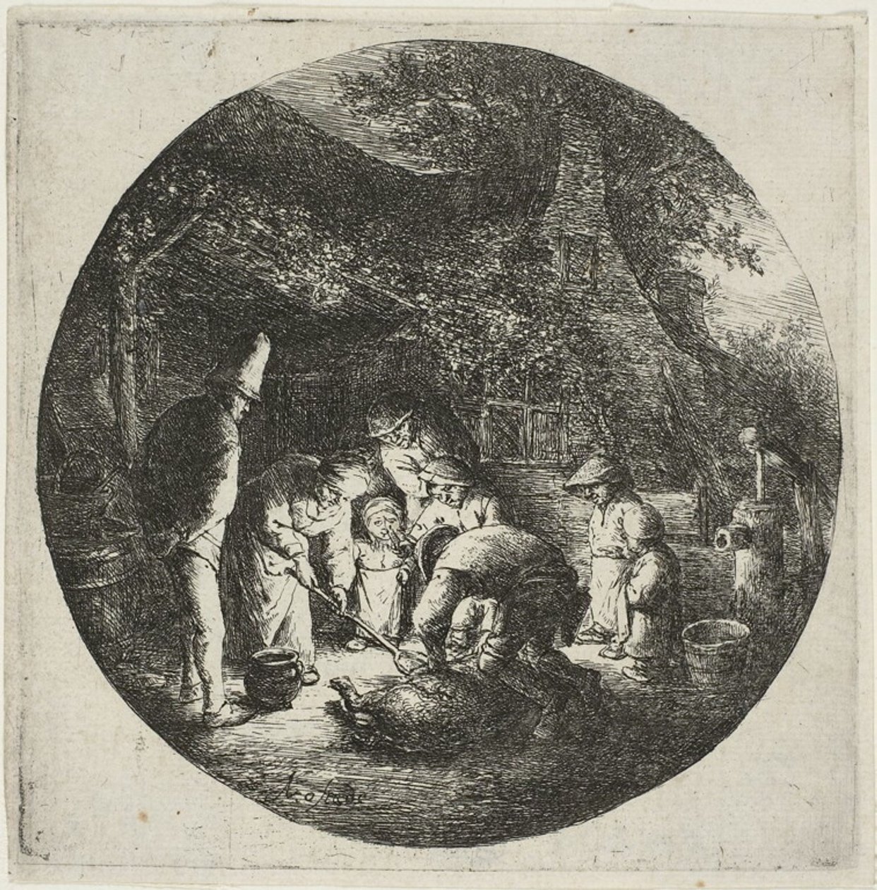 Die Schweineschlachter von Adriaen van Ostade