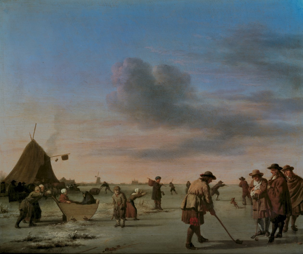 Golfer auf dem Eis bei Haarlem, 1668 von Adriaen van de Velde
