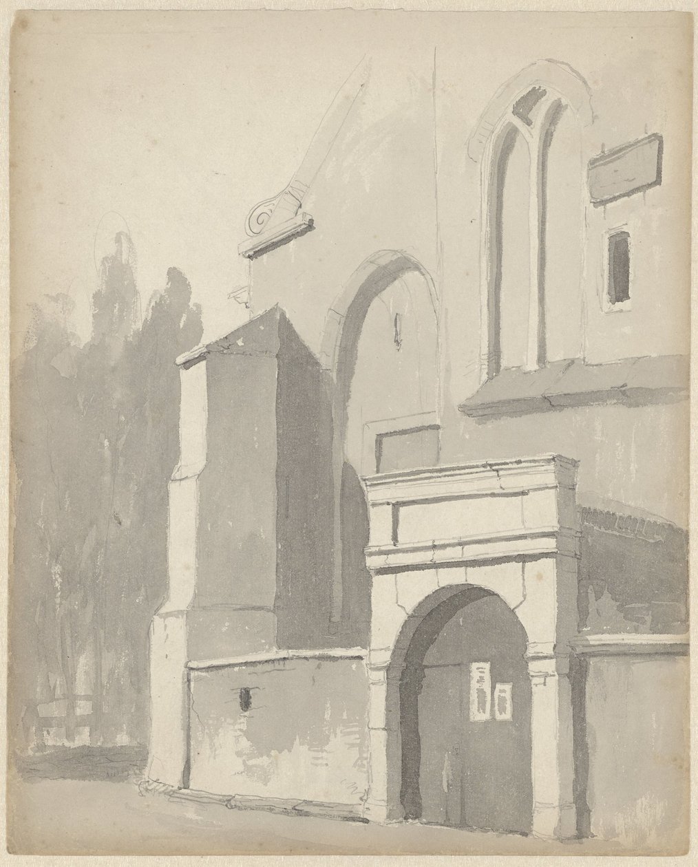 Ansicht eines Kircheneingangs von Adrianus Eversen