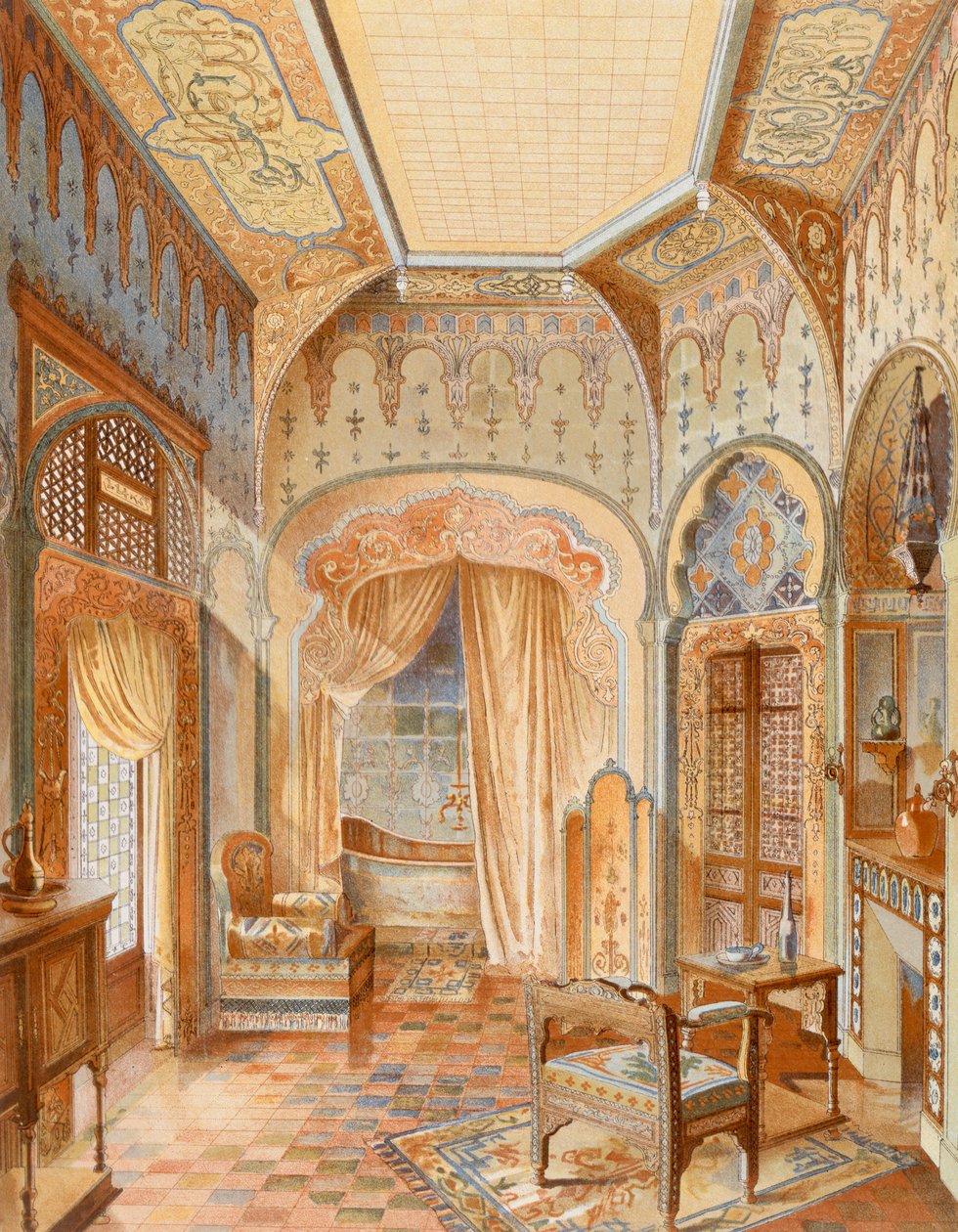 Ein Badezimmer im maurischen Stil, Illustration aus 