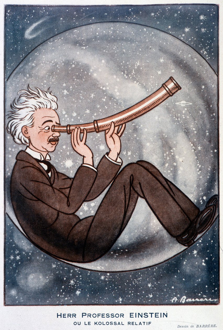 Herr Professor Einstein oder der relative Kolossal - Illustration von Adrien Barrere in „Fantasio“ vom 01.03.1931 von Adrien Barrere