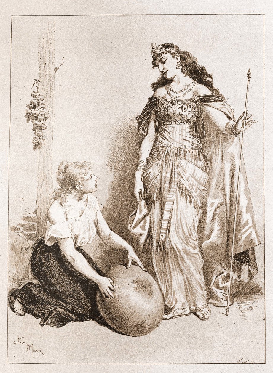Aschenputtel - in „Die Märchen“ von Charles Perrault, Illustrationen von Adrien Marie von Adrien Emmanuel Marie